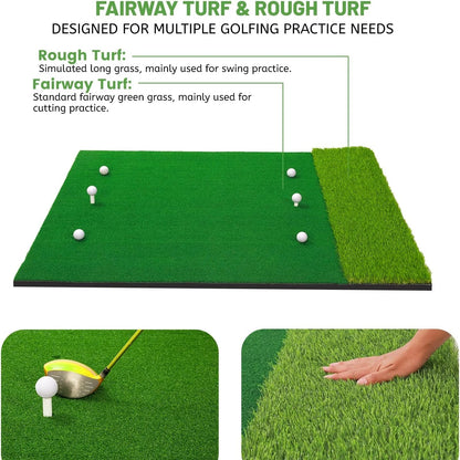 5X4Ft Hitting Thickened Artificial Turf Practice Golf Mat for Outdoor & Indoor, Gifts for Men/Golfers