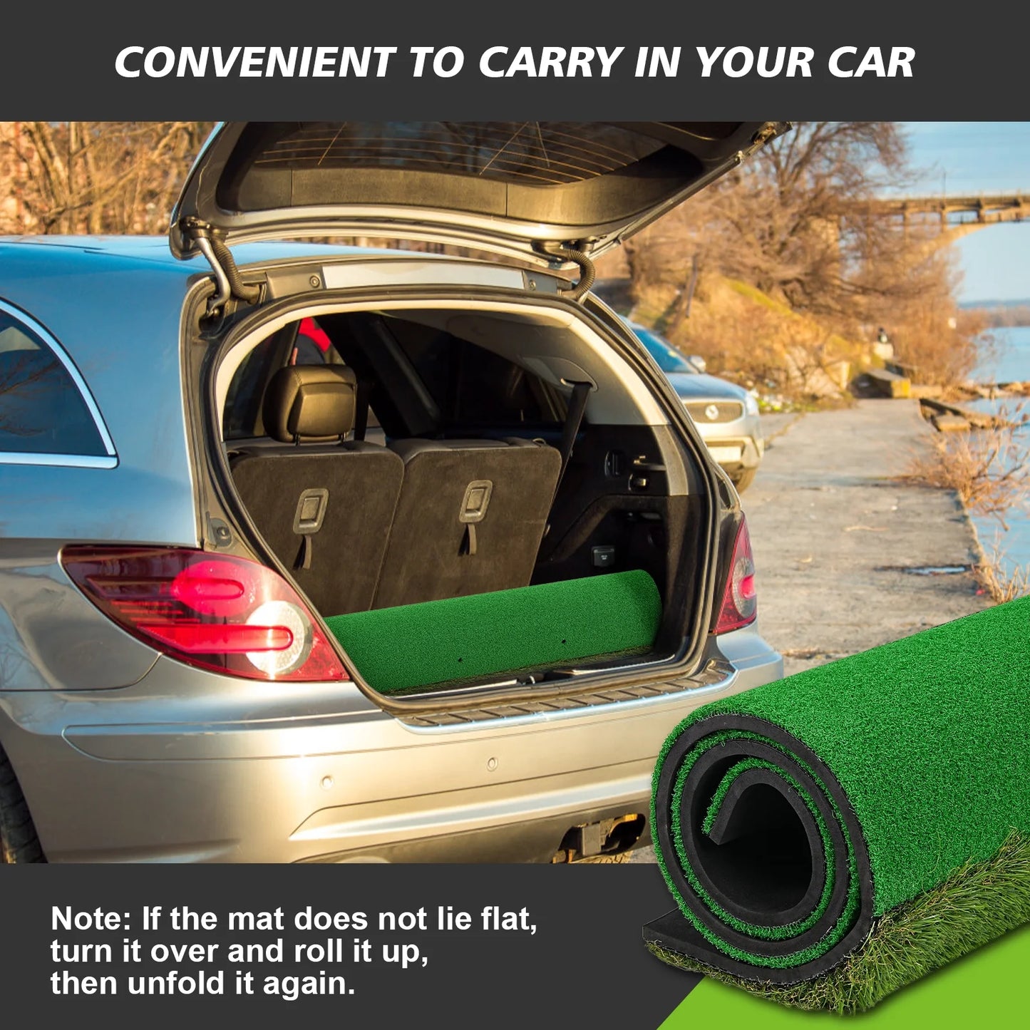 5X4Ft Hitting Thickened Artificial Turf Practice Golf Mat for Outdoor & Indoor, Gifts for Men/Golfers