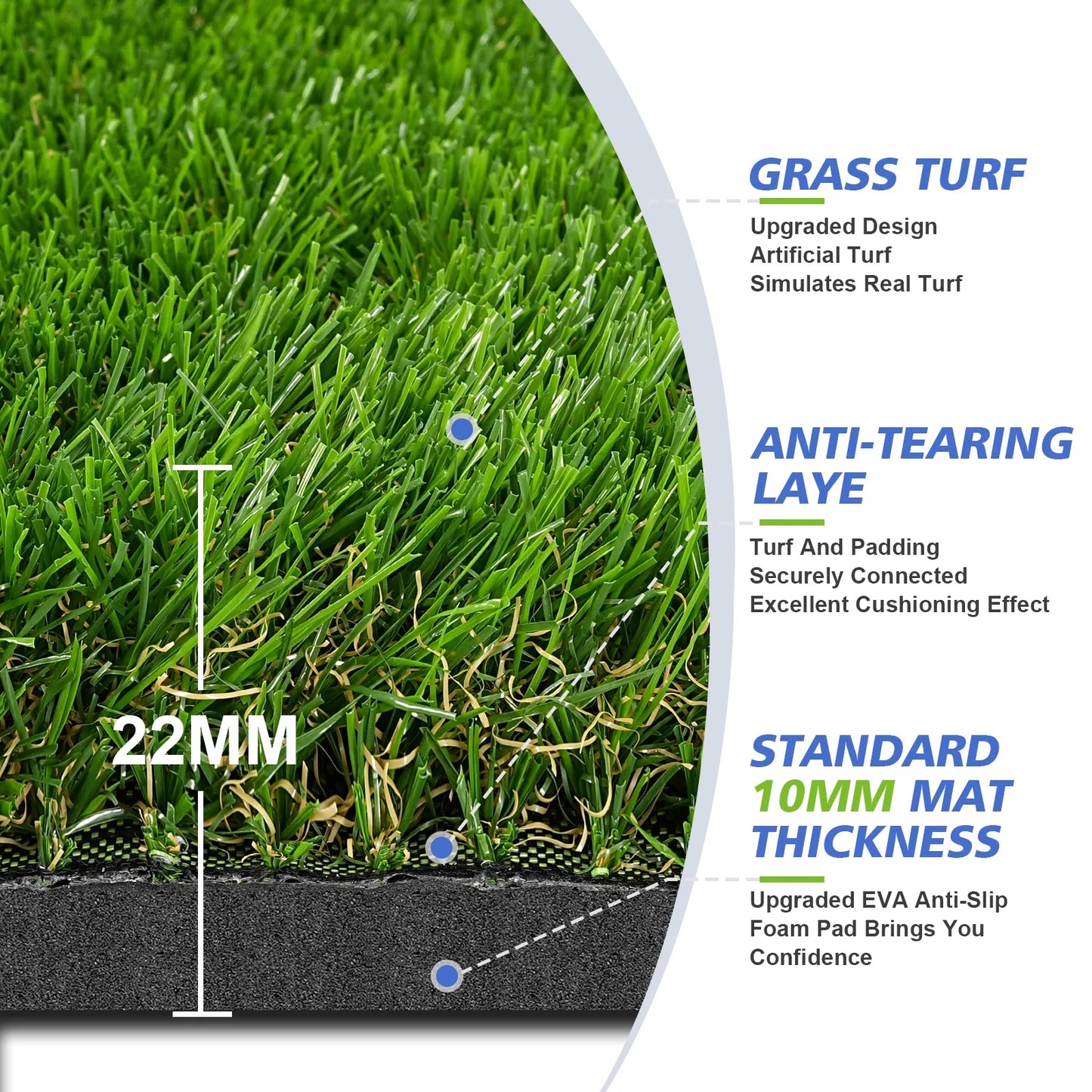 5X4Ft Hitting Thickened Artificial Turf Practice Golf Mat for Outdoor & Indoor, Gifts for Men/Golfers
