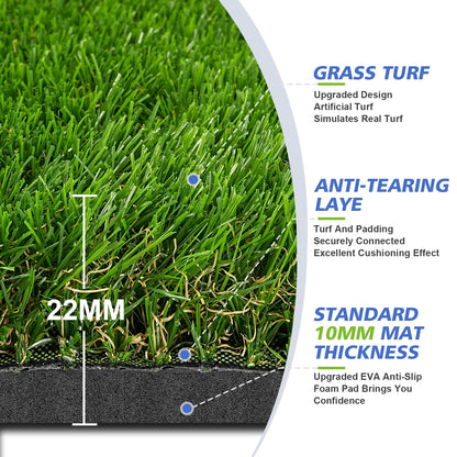 5X4Ft Hitting Thickened Artificial Turf Practice Golf Mat for Outdoor & Indoor, Gifts for Men/Golfers