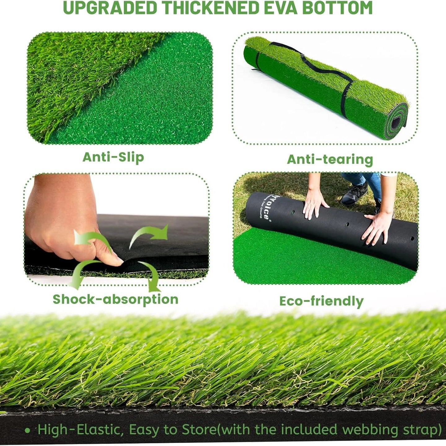 5X4Ft Hitting Thickened Artificial Turf Practice Golf Mat for Outdoor & Indoor, Gifts for Men/Golfers