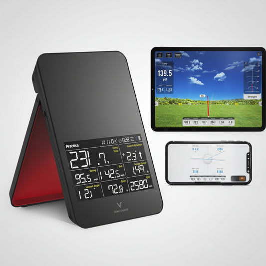 SC4 PRO Golf Launch Monitor & 3D Driving Range Simulator for Indoor and Outdoor Use | Portable Golf Swing Analyzer & Golf Tracker with Built-In Screen | No Fees